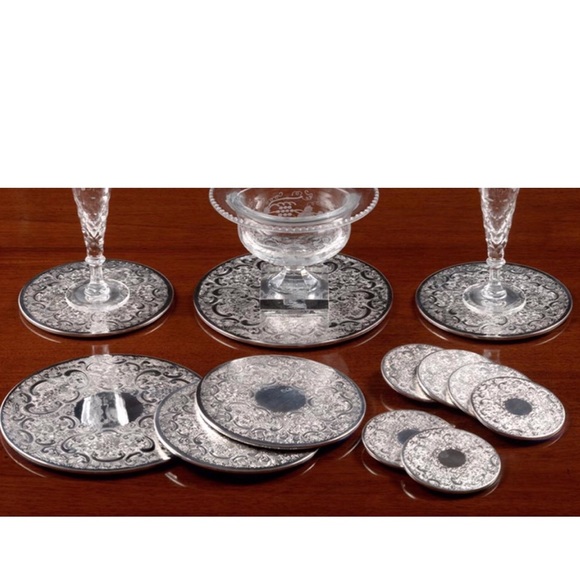 Other - Medallion-Silver Coasters 6pc with Base